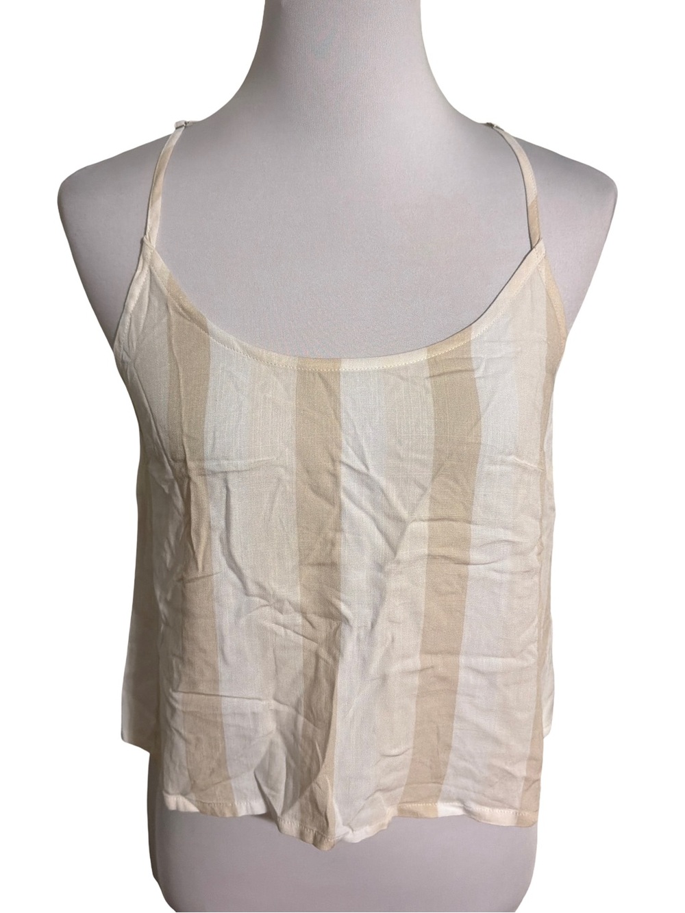 Splendid Cream Beige Striped Spaghetti Strap Tank Top